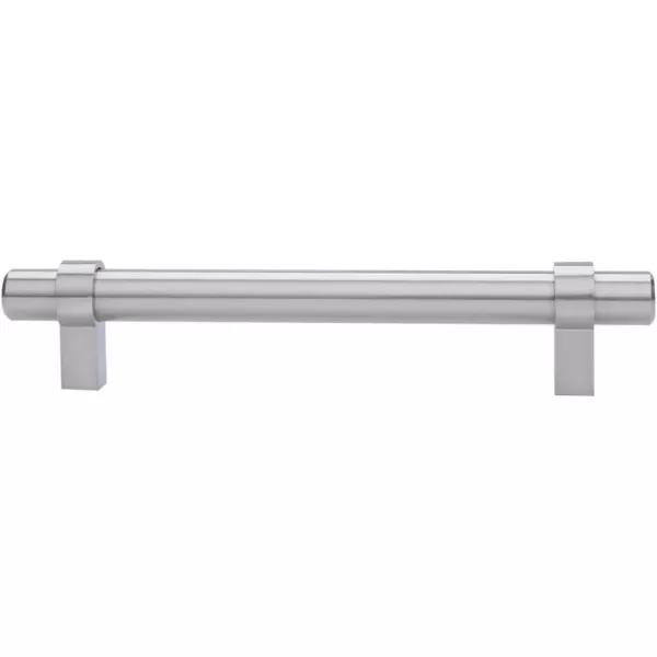 Amazon Basics Straight Bar Cabinet Handle 663inch Length 5inch Hole Center Flat Black 10PackSatin Nickel Standard Packaging