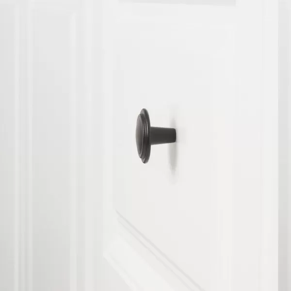 Amazon Basics Straight Top Ring Cabinet Knob 125inch Diameter Oil Rubbed Bronze 25PackFlat Black 10 Pack
