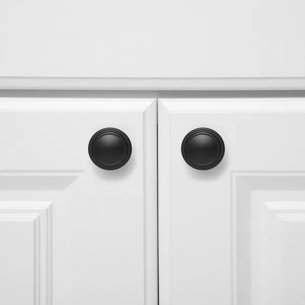 Amazon Basics Straight Top Ring Cabinet Knob 125inch Diameter Oil Rubbed Bronze 25PackFlat Black 25 Pack
