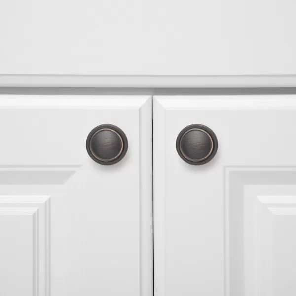 Amazon Basics Straight Top Ring Cabinet Knob 125inch Diameter Oil Rubbed Bronze 25PackOil Rubbed Bronze 10 Pack