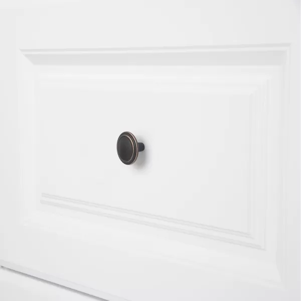 Amazon Basics Straight Top Ring Cabinet Knob 125inch Diameter Oil Rubbed Bronze 25PackOil Rubbed Bronze 25 Pack