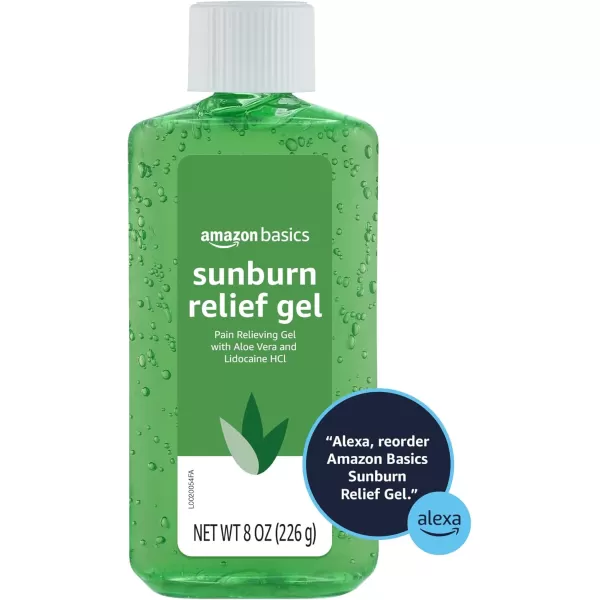Amazon Basics Sunburn Relief Gel with Aloe Vera 8 Oz Previously Solimo8 Ounce Pack of 1