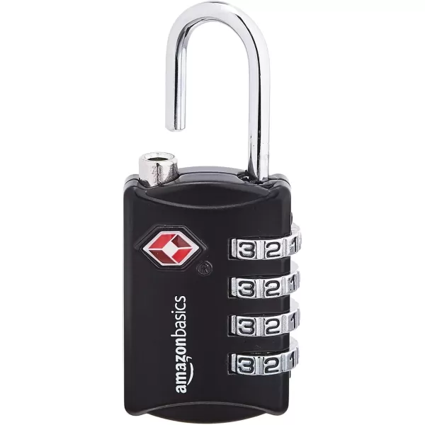 Amazon Basics TSA Accepted Cable 3Digit Combination Lock Black 2Pack4 Pack 4Digit Combination Lock