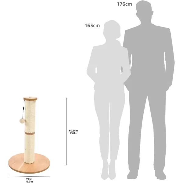 Amazon Basics Tall Cat Scratching Post with Jute Fiber and Brown Carpet Large 1575 L x 1575 W x 3543 HBeige Scratching Post