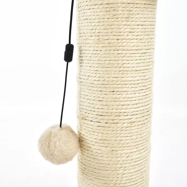 Amazon Basics Tall Cat Scratching Post with Jute Fiber and Brown Carpet Large 1575 L x 1575 W x 3543 HBeige Scratching Post