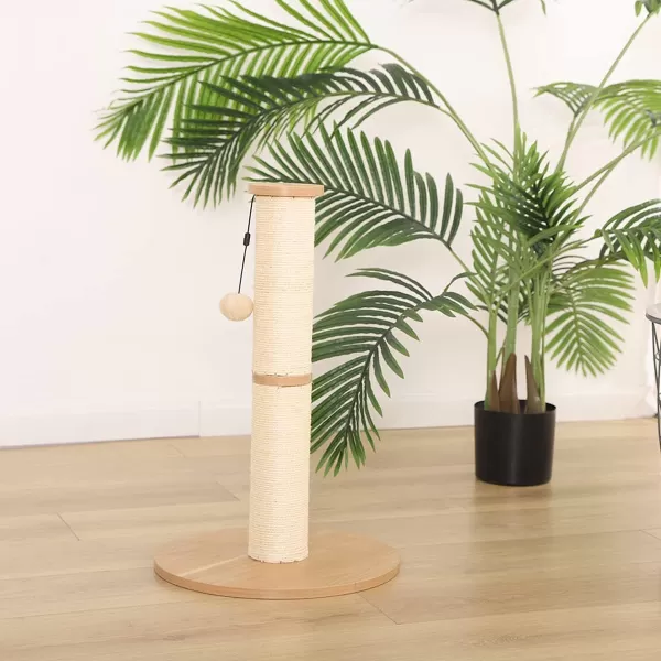 Amazon Basics Tall Cat Scratching Post with Jute Fiber and Brown Carpet Large 1575 L x 1575 W x 3543 HBeige Scratching Post
