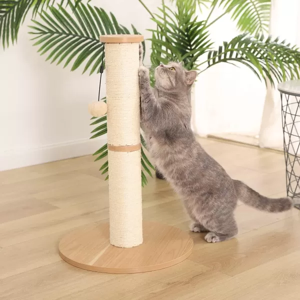 Amazon Basics Tall Cat Scratching Post with Jute Fiber and Brown Carpet Large 1575 L x 1575 W x 3543 HBeige Scratching Post