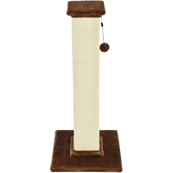 Amazon Basics Tall Cat Scratching Post with Jute Fiber and Brown Carpet Large 1575 L x 1575 W x 3543 HBrown Carpet Premium Scratching Post
