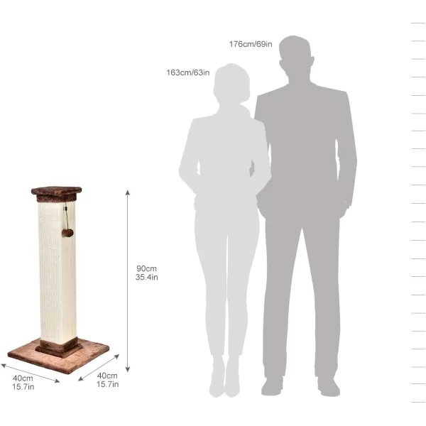 Amazon Basics Tall Cat Scratching Post with Jute Fiber and Brown Carpet Large 1575 L x 1575 W x 3543 HBrown Carpet Premium Scratching Post
