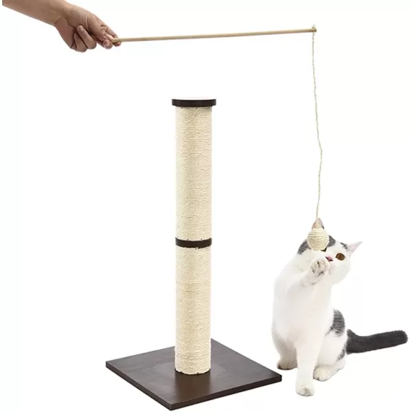 Amazon Basics Tall Cat Scratching Post with Jute Fiber and Brown Carpet Large 1575 L x 1575 W x 3543 HBurgundy Scratching Post