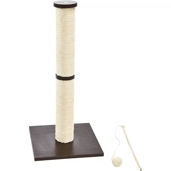 Amazon Basics Tall Cat Scratching Post with Jute Fiber and Brown Carpet Large 1575 L x 1575 W x 3543 HBurgundy Scratching Post