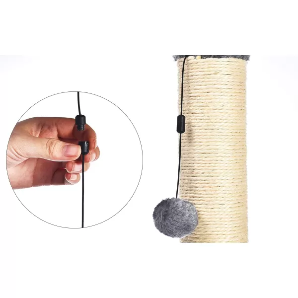 Amazon Basics Tall Cat Scratching Post with Jute Fiber and Brown Carpet Large 1575 L x 1575 W x 3543 HGrey Scratching Post