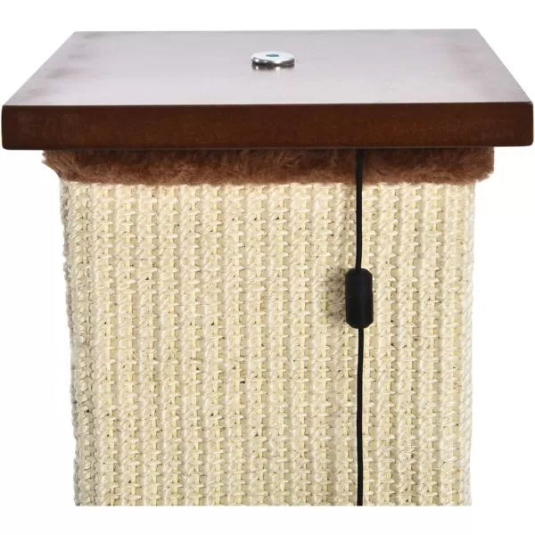 Amazon Basics Tall Cat Scratching Post with Jute Fiber and Brown Carpet Large 1575 L x 1575 W x 3543 HWood Premium Scratching Post