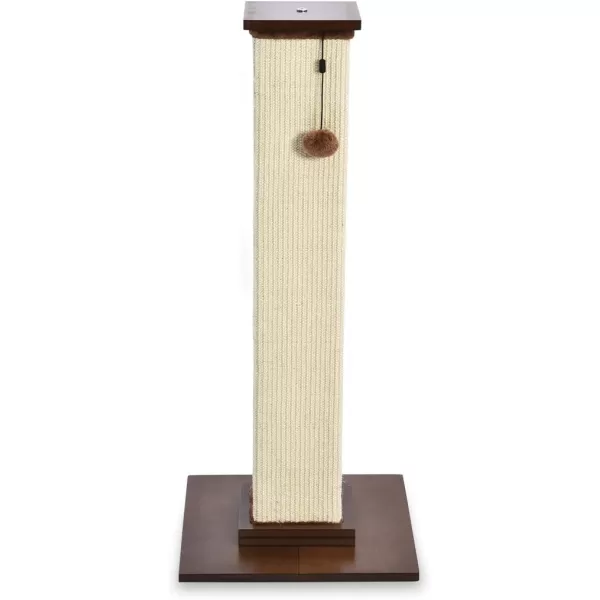 Amazon Basics Tall Cat Scratching Post with Jute Fiber and Brown Carpet Large 1575 L x 1575 W x 3543 HWood Premium Scratching Post