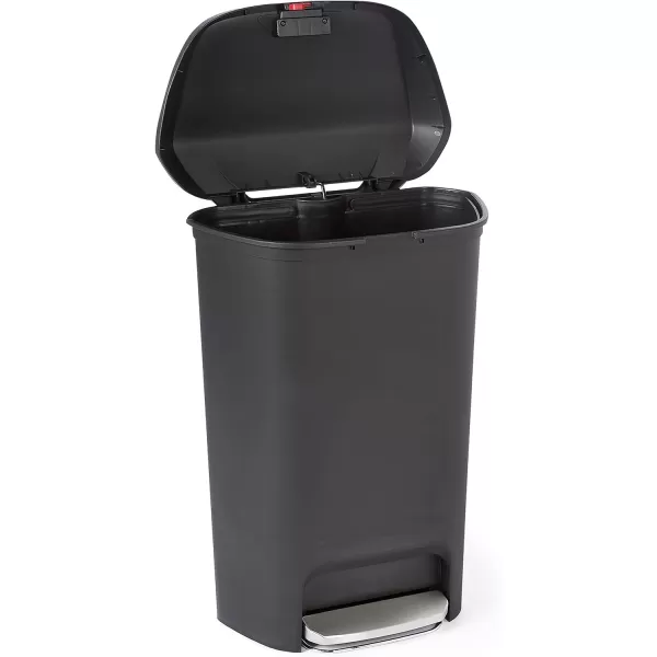 Amazon Basics Tall Kitchen Plastic Rectangular Trash Can with Steel Pedal Black 50 LitersAmazon Basics Tall Kitchen Plastic Rectangular Trash Can with Steel Pedal Black 50 Liters