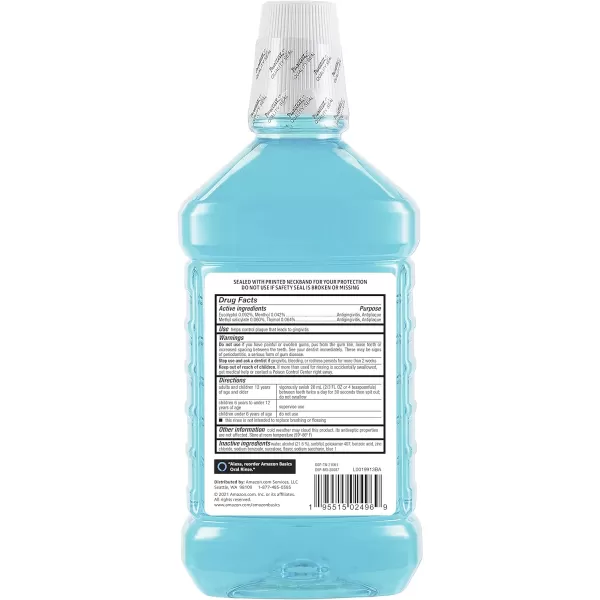 Amazon Basics Tartar Control Plus Antiseptic Mouth Rinse Iceberg Blue Mint 15 Liters 507 Fluid Ounces 1Pack Previously Solimo507 Fl Oz Pack of 1