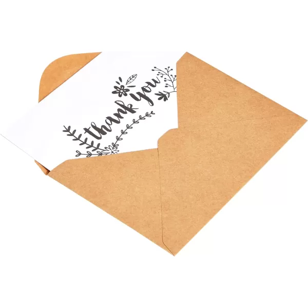 Amazon Basics Thank You Cards and Envelopes 48 Count Black and WhiteBlack and White