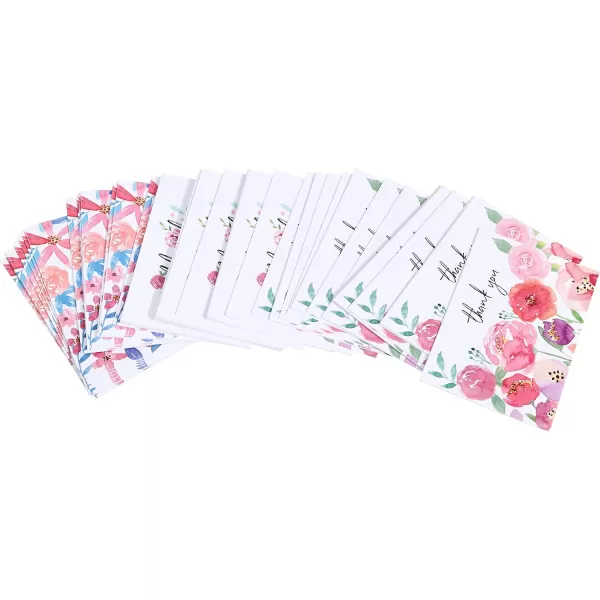 Amazon Basics Thank You Cards and Envelopes 48 Count Black and WhiteFloral