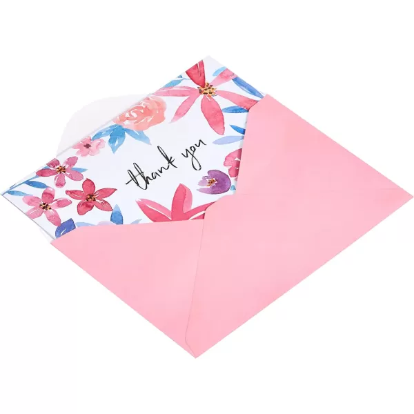 Amazon Basics Thank You Cards and Envelopes 48 Count Black and WhiteFloral