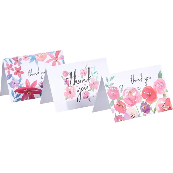 Amazon Basics Thank You Cards and Envelopes 48 Count Black and WhiteFloral