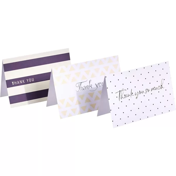 Amazon Basics Thank You Cards and Envelopes 48 Count Black and WhitePolka Dot and Stripe