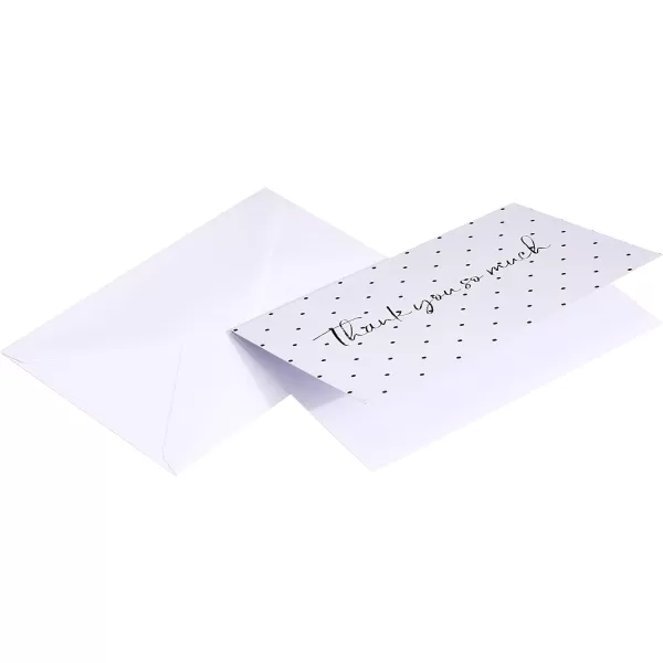 Amazon Basics Thank You Cards and Envelopes 48 Count Black and WhitePolka Dot and Stripe
