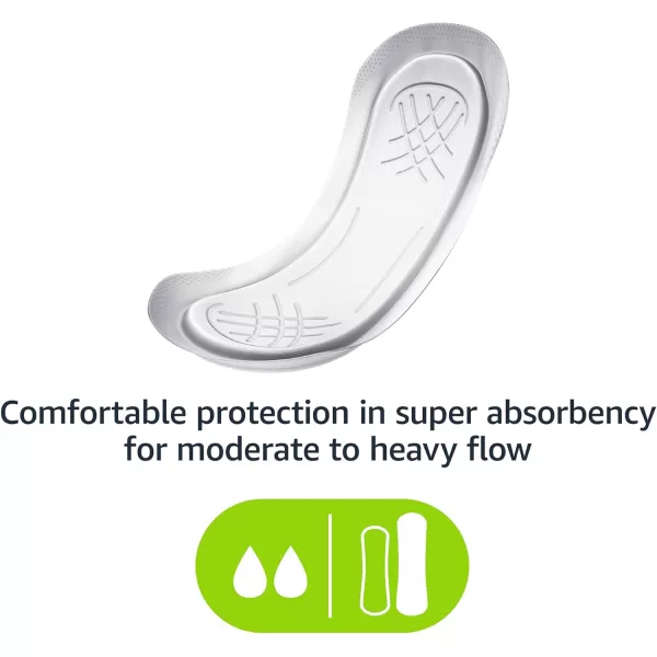 Amazon Basics Thick Maxi Pads for Periods Super Absorbency Unscented 48 Count 1 Pack Previously Solimo48 Count Pack of 4