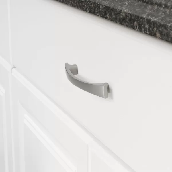 Amazon Basics Thick Modern Curved Cabinet Handle 65inch Length 5inch Hole Center Satin Nickel 10PackSatin Nickel