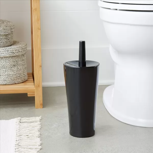 Amazon Basics Toilet Bowl Brush and Holder  Liquid BlackLiquid Black