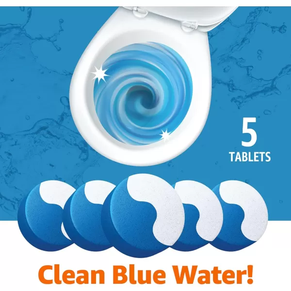 Amazon Basics Toilet Bowl Cleaner Blue Tablets with Oxygen Bleach Unscented 5 Count Pack of 1Amazon Basics Toilet Bowl Cleaner Blue Tablets with Oxygen Bleach Unscented 5 Count Pack of 1