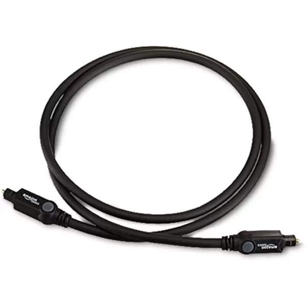 Amazon Basics Toslink Digital Optical Audio Cable MultiChannel for Audio System Sound Bar Home Theatre GoldPlated Connectors 6 Foot Black33 Feet 1Pack