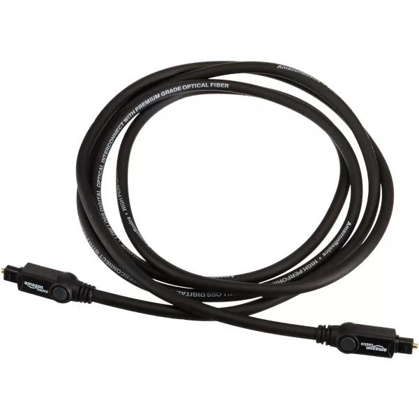 Amazon Basics Toslink Digital Optical Audio Cable MultiChannel for Audio System Sound Bar Home Theatre GoldPlated Connectors 6 Foot Black6 Feet 1Pack