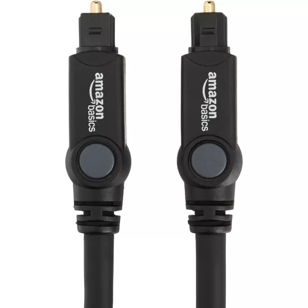 Amazon Basics Toslink Digital Optical Audio Cable MultiChannel for Audio System Sound Bar Home Theatre GoldPlated Connectors 6 Foot Black6 Feet 5Pack