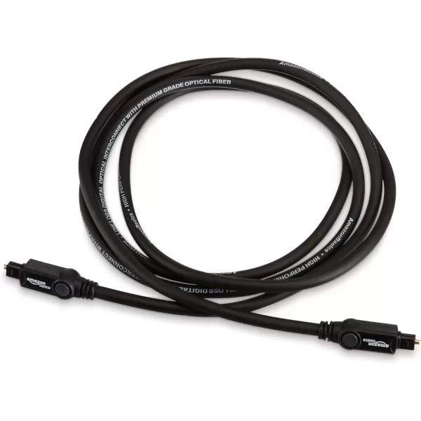 Amazon Basics Toslink Digital Optical Audio Cable MultiChannel for Audio System Sound Bar Home Theatre GoldPlated Connectors 6 Foot Black6 Feet 5Pack