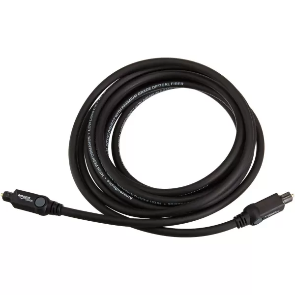 Amazon Basics Toslink Digital Optical Audio Cable MultiChannel for Audio System Sound Bar Home Theatre GoldPlated Connectors 6 Foot Black98 Feet 1Pack