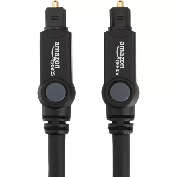 Amazon Basics Toslink Digital Optical Audio Cable MultiChannel for Audio System Sound Bar Home Theatre GoldPlated Connectors 6 Foot Black98 Feet 5Pack