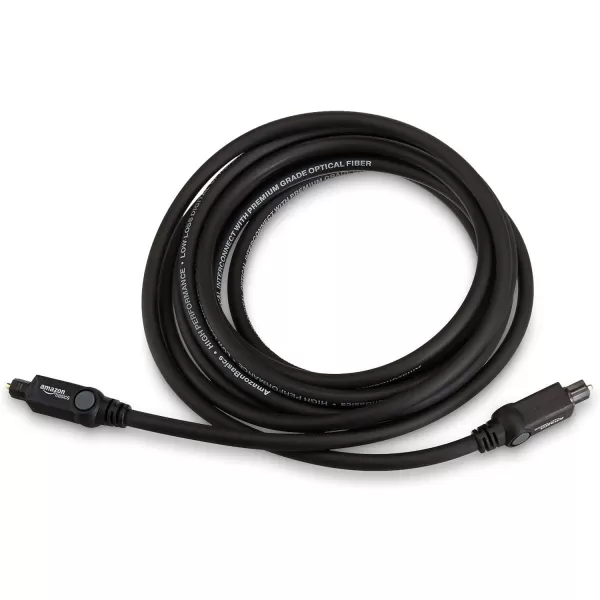 Amazon Basics Toslink Digital Optical Audio Cable MultiChannel for Audio System Sound Bar Home Theatre GoldPlated Connectors 6 Foot Black98 Feet 5Pack
