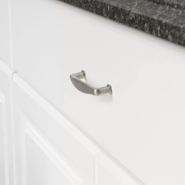 Amazon Basics Traditional Arch Cabinet Handle 438inch Length 375inch Hole Center Oil Rubbed Bronze 10packSatin Nickel