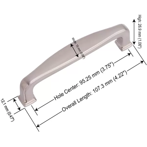 Amazon Basics Traditional Arch Cabinet Handle 438inch Length 375inch Hole Center Oil Rubbed Bronze 10packSatin Nickel