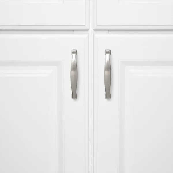 Amazon Basics Traditional Arch Cabinet Handle 438inch Length 375inch Hole Center Oil Rubbed Bronze 10packSatin Nickel