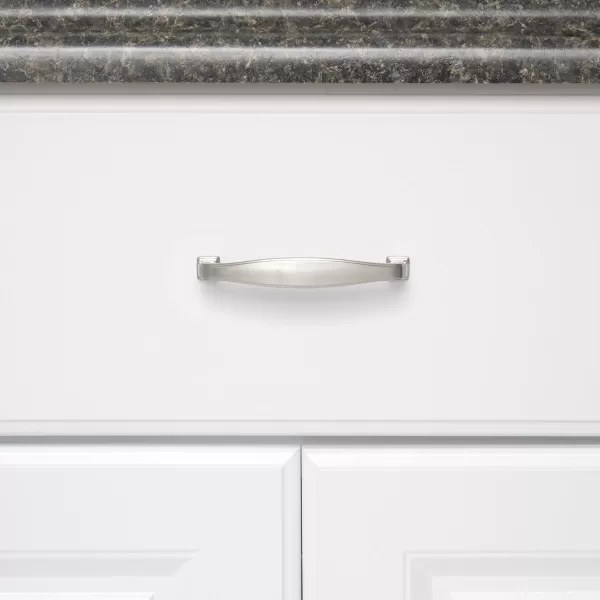 Amazon Basics Traditional Arch Cabinet Handle 438inch Length 375inch Hole Center Oil Rubbed Bronze 10packSatin Nickel
