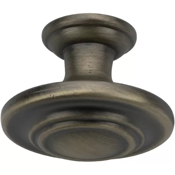 Amazon Basics Traditional Top Ring Cabinet Knob 125inch Diameter Oil Rubbed Bronze 10PackAntique Brass 10 Pack