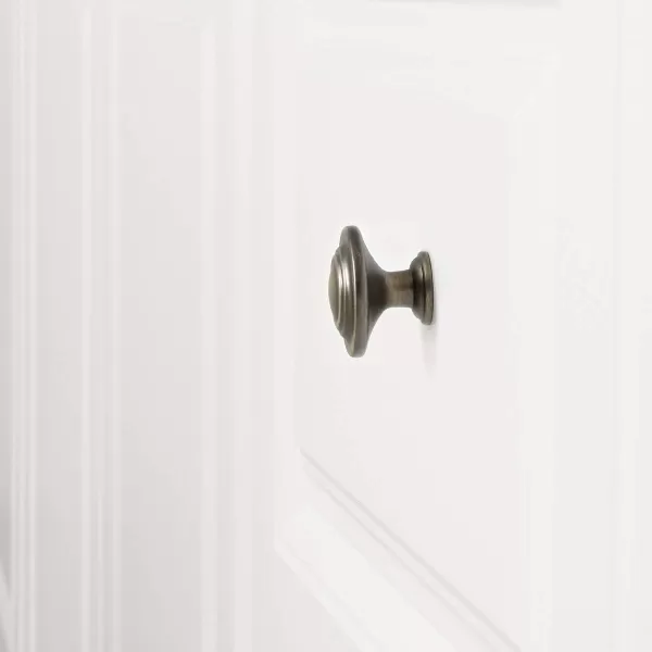Amazon Basics Traditional Top Ring Cabinet Knob 125inch Diameter Oil Rubbed Bronze 10PackAntique Brass 10 Pack