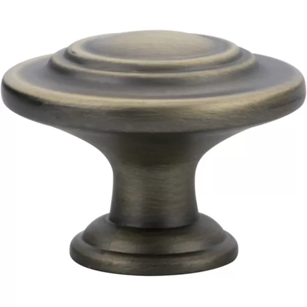 Amazon Basics Traditional Top Ring Cabinet Knob 125inch Diameter Oil Rubbed Bronze 10PackAntique Brass 10 Pack