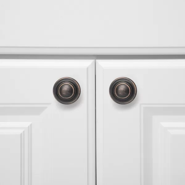Amazon Basics Traditional Top Ring Cabinet Knob 125inch Diameter Oil Rubbed Bronze 10PackOil Rubbed Bronze 10 Pack