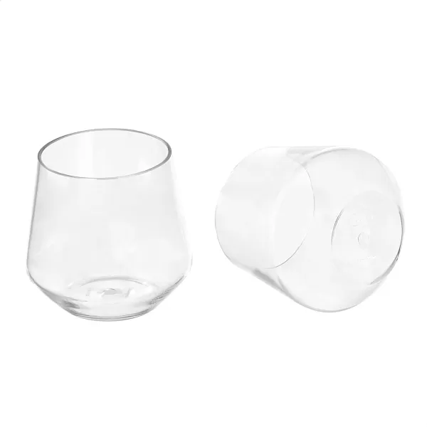 Amazon Basics Tritan BPAFree Plastic Stemless Wine Glass 14Ounce Clear  Set of 414 Oz Stemless Wine Glasses Wine Glass