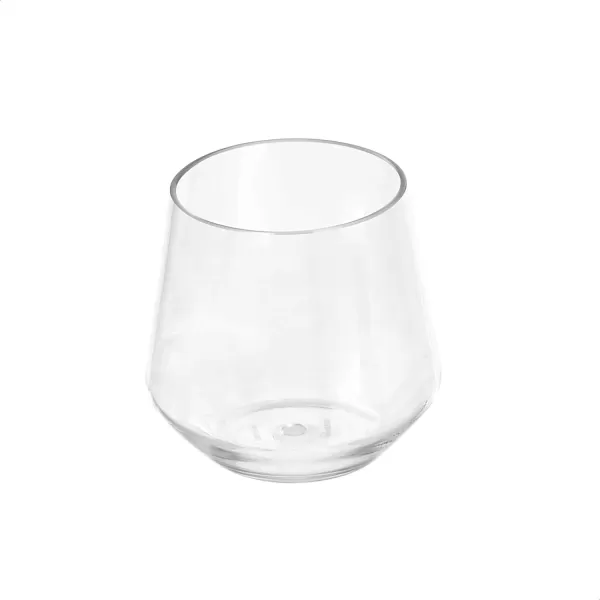 Amazon Basics Tritan BPAFree Plastic Stemless Wine Glass 14Ounce Clear  Set of 414 Oz Stemless Wine Glasses Wine Glass
