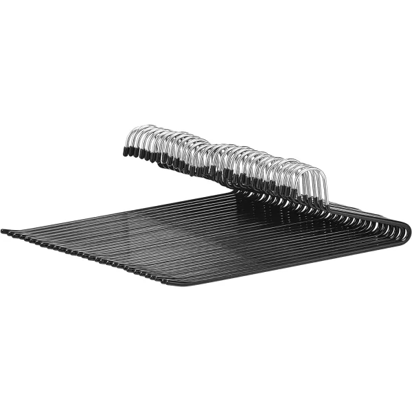 Amazon Basics TrouserSlack Hangers Easy Slide Organizers 30Pack Metal Rubber BlackSilver30Pack