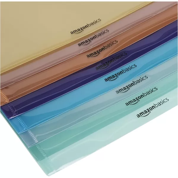 Amazon Basics Two Pocket Plastic Dividers 8 Tab Set 24 Count Pack of 3 Letter Size Assorted Color24 Count