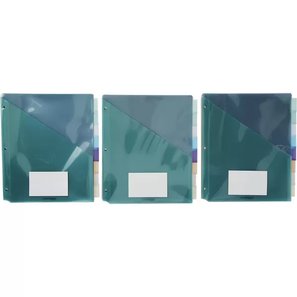 Amazon Basics Two Pocket Plastic Dividers 8 Tab Set 24 Count Pack of 3 Letter Size Assorted Color24 Count